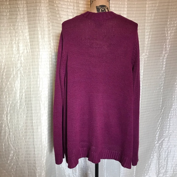 Torrid Sz 4 Purple Cutout Choker Neck Sweater - Picture 5 of 8